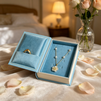 Boîtes à bijoux de luxe avec coffret cadeau en velours pour bagues, colliers de perles et boucles d'oreilles, emballage pour boîte à biscuits, ensemble cadeau en gros
