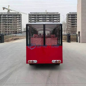 High Quality Mini <b>Red</b> Sightseeing Bus Car with Doors Electric Tour Bus Sightseeing Seater Sightseeing Bus for Sale - Product Image 4