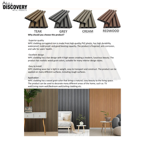 Panneau mural <span class=keywords><strong>en</strong></span> grain de <span class=keywords><strong>bois</strong></span> naturel revêtement mural <span class=keywords><strong>en</strong></span> composite WPC imperméable classique extérieur hôtel ignifuge ménage - Product Image 2