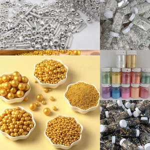 Perles comestibles blanches pour gâteaux, perles de sucre dorées et argentées, bonbons pressés en forme de cœur et d'étoile, décorations de pâtisserie, perles, prix d'usine - Product Image 6
