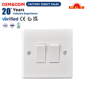 <span class=keywords><strong>Interruptor</strong></span> de Pared LED de 2 Botones y 1 Vía, 10A 250V, con Certificación CE y GCC, Moderno, de 2 Secciones, para Uso Residencial y Comercial - Product Image 1