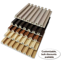Panel de Pared de PVC con Aspecto de Madera Real, Acanalado y con Listones, Impermeable y Ecológico, Decoración de Madera para la Sala de Estar, Decoración de Interiores