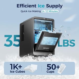 Euhomy <b>Ice</b> <b>Maker</b> 35lbs 24h Auto Clean Timer Portable Countertop for Party Crescent <b>Ice</b> <b>Maker</b> 35lbs/24h <b>Ice</b> <b>Maker</b> 16pcs in 12mins - Product Image 2