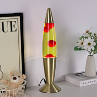 Nouvelle conception DC tension de sécurité entrée Support luxe galvanoplastie or ombre décor à la maison eau claire rouge Led lampe à lave