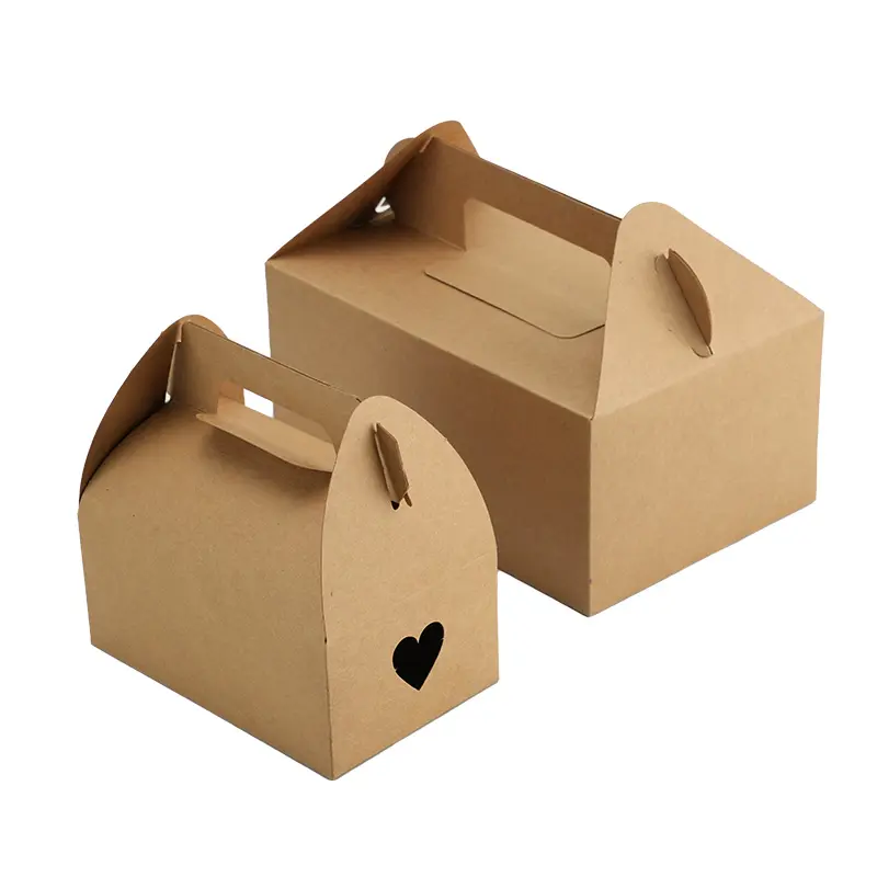 Ready Bulk Wholesale Food grade Kraft Paper 5.5 inch 8 inch Disposable To Go Bakery Cake Box