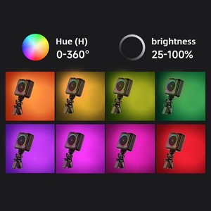 DODOUP Lampe vidéo RVB Mini lampe LED pour caméra 2000mAh Lampe à panneau LED rechargeable Éclairage de remplissage photo vidéo pour Youtube <span class=keywords><strong>Tik</strong></span> <span class=keywords><strong>Tok</strong></span> - Product Image 6