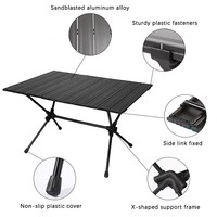 Table de pique-nique pliante moderne en aluminium pour l'extérieur, table portable enroulable, table de camping, table de barbecue