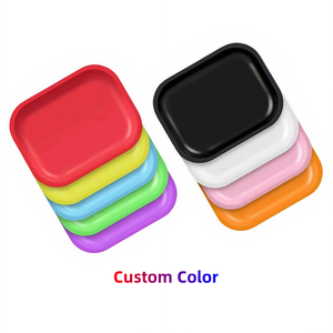 Khay cuốn thuốc lá kim loại tùy chỉnh bán buôn, khay đựng thảo mộc 18*14cm, thiếc trơn màu đen, khay thuốc lá trống - Product Image 5