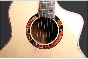 Weifang Rebon 6 corde 41 pollici tutto solido abete rosso e mogano acustica chitarra elettrica - Product Image 2