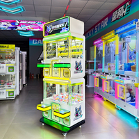 Machine à poupées électronique haut de gamme en bois et métal pour quatre joueurs, avec accepteur de billets, pour centres de jeux d'amusement, tension universelle, Naughty
