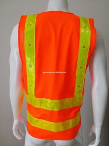 CITICITY High Visibility PVC Reflective Safety Vest ANSI Class 2 EN ISO 20471 Class 2 Red <b>Light</b> Flashing LED for Outdoor Running - Product Image 4