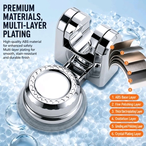 Support <span class=keywords><strong>de</strong></span> <span class=keywords><strong>douche</strong></span> mural à ventouse électroplaqué <span class=keywords><strong>sans</strong></span> perçage, installation facile, design moderne, fonction mobile - Product Image 5