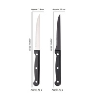 Couteau à steak dentelé Offre Spéciale avec manche en PP noir Couteau de table en acier inoxydable Couteau à steak durable en métal