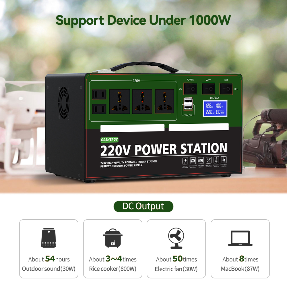 Malaysia Market Gold Supplier 220V 1000W 240000mah PD36W Rode Trip Short Circuit Protection Portable Power Station Box · image 2