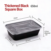 Conteneur alimentaire rectangulaire jetable en plastique transparent PP, biodégradable, sûr pour micro-ondes, emballage alimentaire très vendu