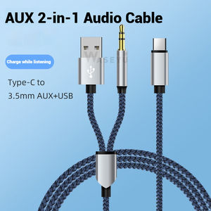 <span class=keywords><strong>สาย</strong></span>สัญญาณ<span class=keywords><strong>เสียง</strong></span>ไฮเอนด์ประเภท C & 3.5มม. ตัวผู้ไปยังตัวผู้สายสัญญาณ<span class=keywords><strong>เสียง</strong></span>ในรถยนต์3 in 1<span class=keywords><strong>สาย</strong></span>แยกสัญญาณเสียง <span class=keywords><strong>AUX</strong></span> - Product Image 2