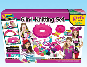 MBK TOYS <span class=keywords><strong>Set</strong></span> Giocattolo Educativo 6 in 1 per Bambine, Telaio per Tessitura in Lana, <span class=keywords><strong>Set</strong></span> per Lavorare a Maglia Cappelli, Fasce, Sciarpe - Product Image 3