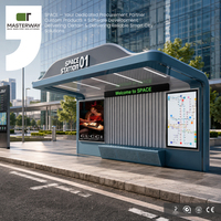Abri de bus intelligent en acier galvanisé extérieur personnalisable caissons lumineux publicitaires abri d'arrêt de bus