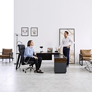 Modern Convertible Extendable Wooden Executive Office <b>Desk</b> for Commercial Use - Product Image 5