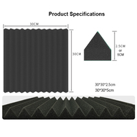 Mousse acoustique en forme de coin facile à installer, 12x12 pouces, auto-adhésive, isolation phonique, éponge NRC 0.5, studio d'enregistrement, KTV, cloison de bureau