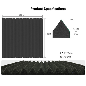 <span class=keywords><strong>โฟม</strong></span>อะคูสติกแบบลิ่ม ติดตั้งง่าย ขนาด 12x12 นิ้ว แบบมีกาวในตัว ฉนวนกันเสียง NRC 0.5 สำหรับห้องอัดเสียง KTV สำนักงาน ฉากกั้น - Product Image 3
