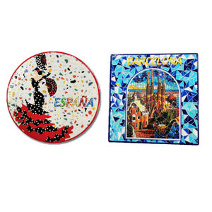 Posavasos de cerámica personalizado recuerdo Sevilla <span class=keywords><strong>Barcelona</strong></span> posavasos de <span class=keywords><strong>mosaico</strong></span> español - Product Image 1