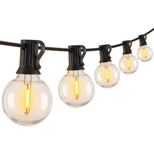 120V açık su geçirmez LED dize işık 50FT uzunluk G40 LED ışık dize tatil parti dekorasyon için 50 Vintage LED ampul ile