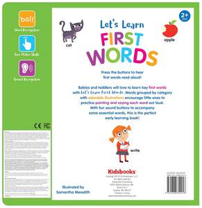 <span class=keywords><strong>Libro</strong></span> Sonoro con 27 Pulsanti per Imparare le Prime Parole, Educazione Precoce per Bambini, Copertina Rigida in Cartone - Product Image 4
