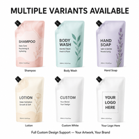 Pochette souple anti-fuite avec bec verseur et bouchon à vis, pochette de recharge réutilisable pour l'emballage de shampoing et de gel douche