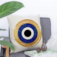Art confortable doux carré taie d'oreiller mauvais œil Fatima canapé coussin taie d'oreiller pour la décoration intérieure