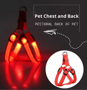 Aksesoris Hewan Peliharaan LED Berkilau <span class=keywords><strong>OEM</strong></span> Laris Manis, Bahan PP untuk Anjing Kucing, <span class=keywords><strong>Harness</strong></span> Mewah untuk Berjalan di Malam Hari - Product Image 6