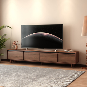 Meuble TV Lxyx Mid-Century Modern en bois avec rangement pour téléviseurs de 65 pouces et plus, meuble de salon, meuble de divertissement sur pied - Product Image 4