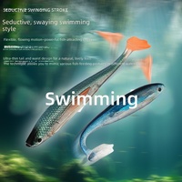 Vente en gros de leurres souples imprimés en 3D, imitation de pied de canard, queue de poisson, queue en fourche, appâts réalistes pour la pêche en mer, ciblant le thon des eaux chaudes du Sud