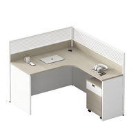 Poste de travail de bureau incurvé avec cloison, bureau informatique moderne en bois, table de direction de luxe, ensemble de mobilier de bureau