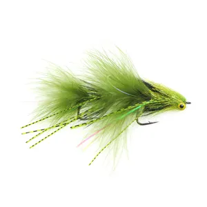 Flash And Rubber Leg Fly Fishing Articulated Circus Peanut Streamer Flies For Trout Bass Shad Minnows Saltwater Fishing Flies