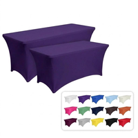 Nappe rectangulaire ajustée en Spandex tricoté de 8 pieds, résistante aux plis, extensible, pour la maison, les hôtels, les fêtes, les mariages et les banquets