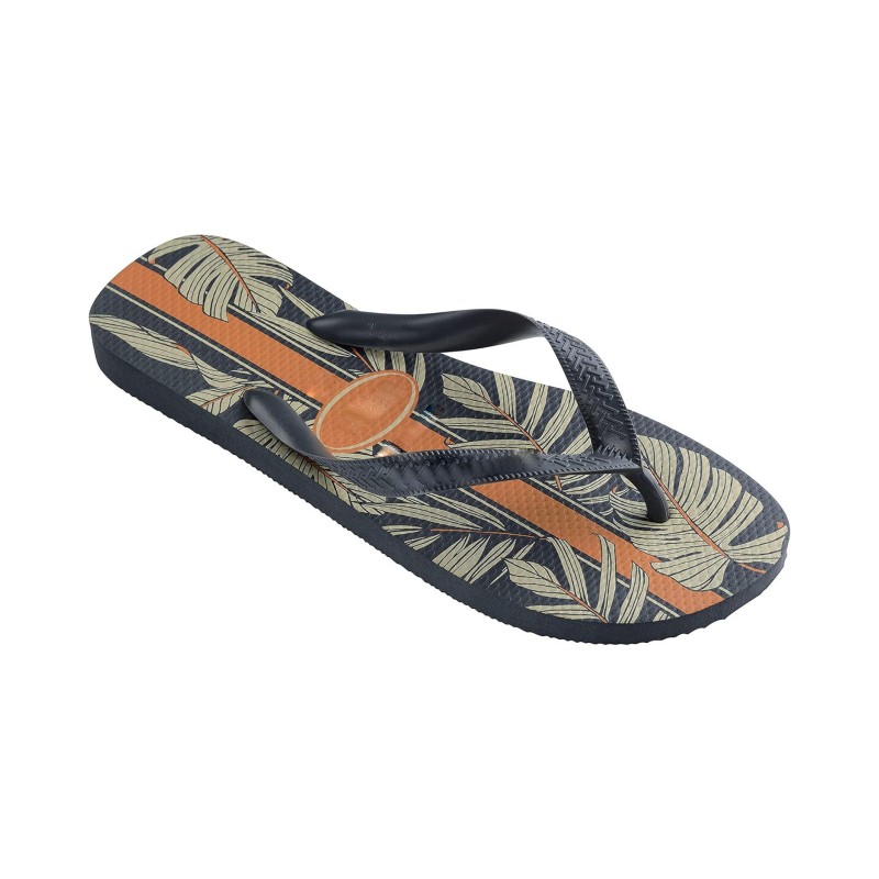 Men Aloha Flip Flop - Men's Hawaiian Print Sandals - New Graphite