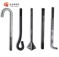 High Strength Steel J/L/U/V Embedded Expansion Anchor Bolts Grade 8.8 Screw Type Electro Galvanized 65mm Length M22 Diameter