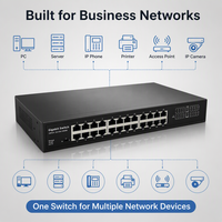 Switch Jaringan Gigabit 24 Port 10/100/1000Mbps Full Duplex Ethernet dengan Dukungan VLAN untuk CCTV