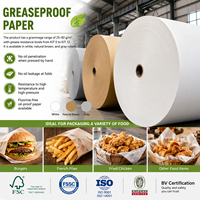 Papier d'emballage alimentaire résistant à la graisse, qualité alimentaire, pour hamburger, pain, pizza, charcuterie, papier d'emballage alimentaire biodégradable