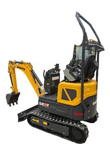 Mini-excavatrice sur chenilles jaune SE12 d'occasion, cabine ouverte, compacte, siège inclinable avant, filtre centralisé, moteur, boîte de vitesses, pompe - Product Image 1