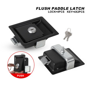 Car Toolbox Door Lock Keyed Entry Carbon Steel Painted Black Lockable For <b>Tool</b> <b>Storage</b> - Product Image 2