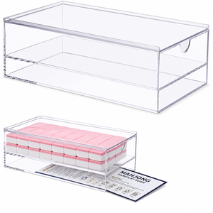 Boîte de rangement personnalisée en acrylique transparent pour tuiles de mahjong, fabriquée en usine au Vietnam, étui de mahjong américain - Product Image 1
