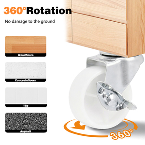 Rollen räder für Möbel ausrüstung Wagenschrank-Präsentation ständer Verwenden Sie <span class=keywords><strong>1</strong></span> Zoll <span class=keywords><strong>1</strong></span>,5 Zoll 2 Zoll 2,5 Zoll 3 Zoll leichte Lenkräder - Product Image 4