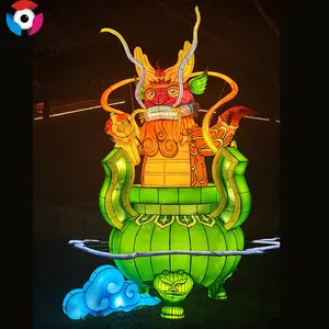 様々なテーマのデザイン、製造、インストールをカスタマイズするワンストップZigong Lantern Factory Cartoon dragon Lantern