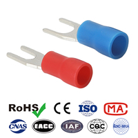 Cosses à fourche SV5.5 en cuivre étamé isolées PVC, embout de câble à sertir 22-10 AWG, certifiées CE RoHS