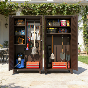 Armoire <span class=keywords><strong>de</strong></span> rangement pour outils <span class=keywords><strong>de</strong></span> <span class=keywords><strong>jardin</strong></span> et <span class=keywords><strong>de</strong></span> <span class=keywords><strong>garage</strong></span>, plusieurs tailles, imperméable, résistante au soleil, antivol, solution <span class=keywords><strong>de</strong></span> rangement durable - Product Image 6