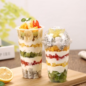 Cup Disposable Bubble Tea Cups Food Grade PET Plastic Cup Disposable Bubble Milk Tea Cup Custom Print Support Cups