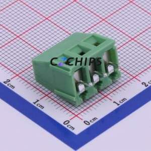 XY128V-A-5.0-3P Screw Terminal Block Through hole Component (THT),P=5mm Connector 1x3P 5mm Green Through Hole - Product Image 2
