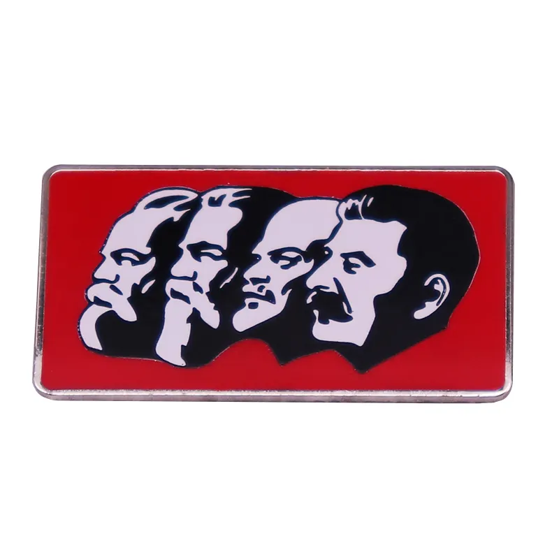 Karl Marx Friedrich Engels Vladimir Lenin and Joseph Stalin badge 19530 Russian Soviet Communist Socialism enamel pin